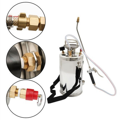 Solid Spare 1.5Gal Stainless Steel Sprayer Pump Sprayer W/ Adjustable Nozzle Hose 6L
