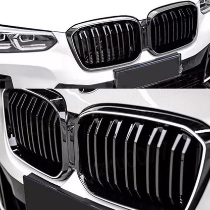 For BMW 2022-2024 X3 X4 G01 G02 Front Bumper Kidney DRL Grill Grille With LED