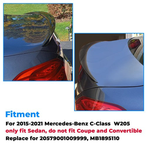 Solid Spare Glossy Trunk Spoiler Lip For Mercedes C-Class W205 15-2022 C300/C63/C43 AMG
