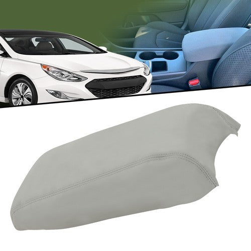 Solid Spare Fit For 2015-2019 Hyundai Sonata Light Gray Center Armrest Console Lid Cover