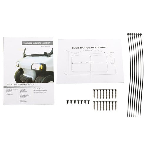Solid Spare For Club Car DS 1993-UP Golf Cart LED Headlight and Tail Light Kit