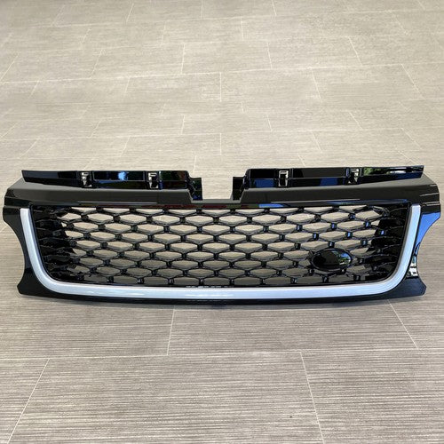 Solid Spare For 2010-2013 LAND ROVER RANGE SPORT FRONT HOOD BLACK GRILLE W/ SIDE FENDER VENT