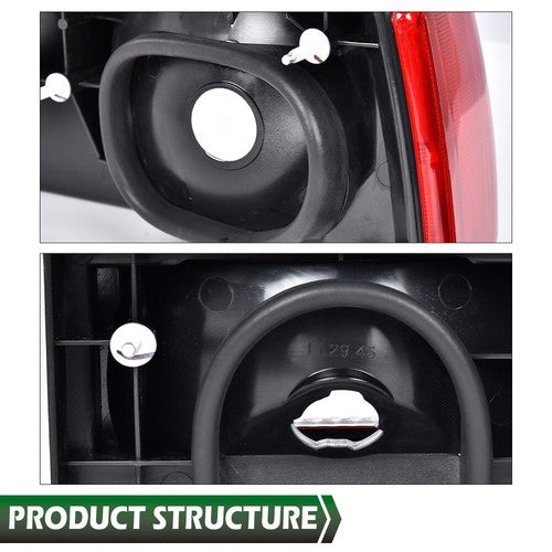 Solid Spare Tail Lights Rear Brake Lamps Left Driver Side Fit For 1987-1993 Ford Mustang LX