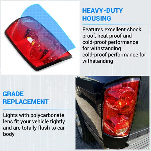 Solid Spare Driver Left Side Tail Light Lamp For 2007-2008 Dodge Ram 1500 2007-2009 Ram 2500