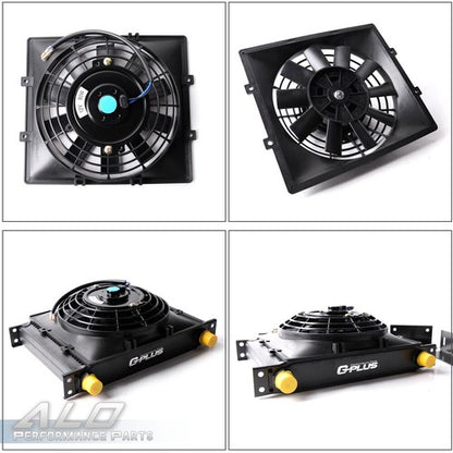 Solid Spare New Universal 7" Slim Pull Push Electric Oil Cooler Engine Cooling Fan 12V