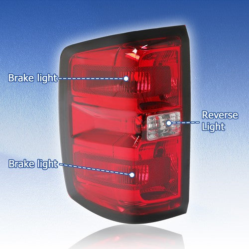 Solid Spare For Chevy Silverado 1500 2500 3500 2014-2018 19 Rear Tail Lights Brake Lamps Set