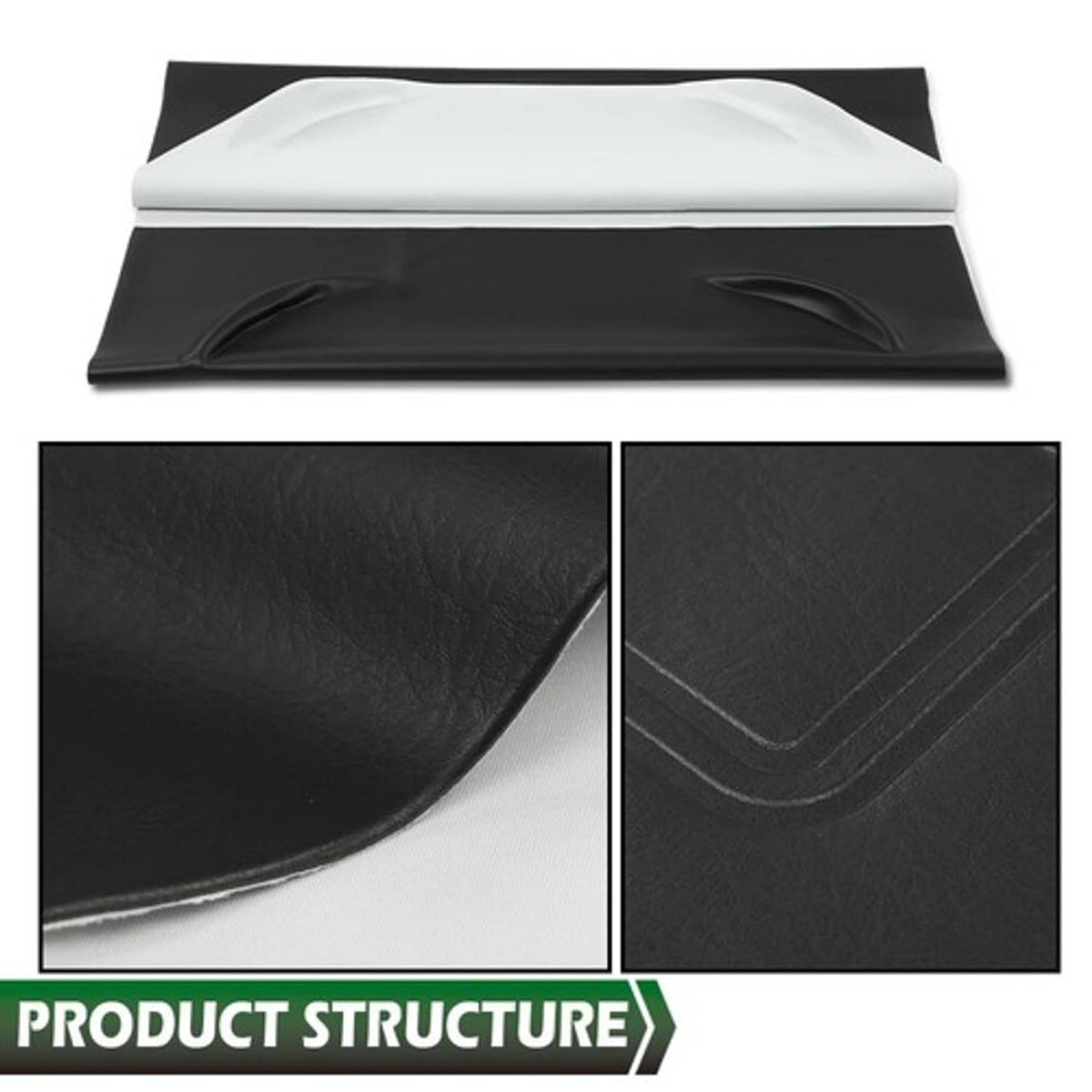 Solid Spare Fit For 1982-2000 PRE-2000 DS Golf Cart Black Club Car Front PU Seat Covers 3Pcs