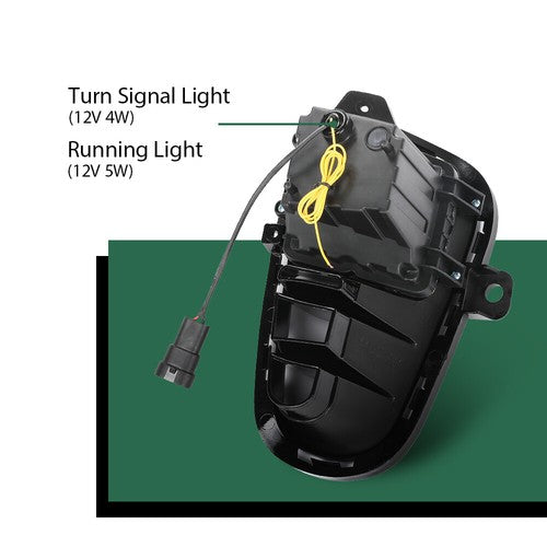 Solid Spare Fit For 2018-2020 Kia Rio LED DRL Daytime Running Fog Lights w/ Wire Switch