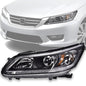 Solid Spare Fit For 2013-2015 Honda Accord Sedan Black Projector Headlight Left Driver Side