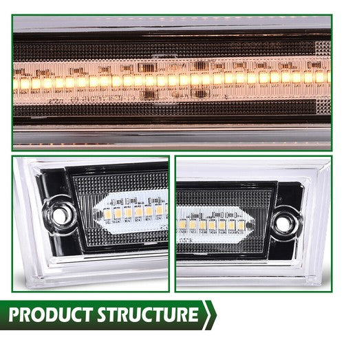 Solid Spare Front Side Marker Light Fit For 1981-1991 C10/C20/C30 GMC Clear Lens Amber LED