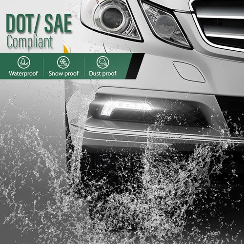 Solid Spare LED DRL Fog Lights Driving Lamps For 10-16 Mercedes Benz W212 E350 E550 E63 AMG