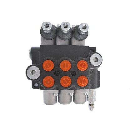 Solid Spare 13 GPM 3600 PSI SAE Ports 3 Spool Hydraulic Control Valve Double Acting