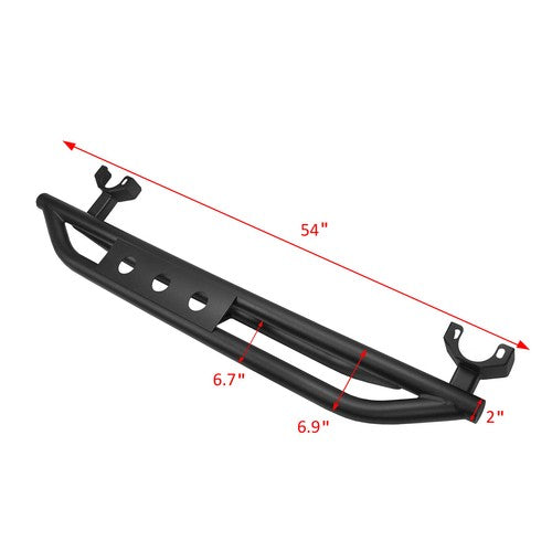 Solid Spare Pair Nerf Bars Side Steps Armor Running Boards For 07-18 Jeep Wrangler JK 2-Door