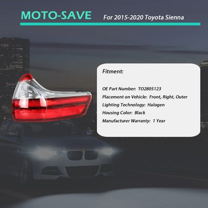 Solid Spare Right Passenger Side Rear Tail Light Brake Lamp Fit For Toyota Sienna Base 15-20