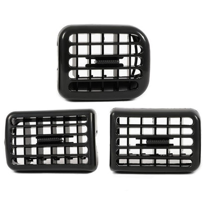 Solid Spare For 1998-2002 Dodge Ram 1500 2500 3500 3PC A/C Air Heater Dash Bezel Vents Black