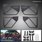 Solid Spare Fit For 2007-2018 Jeep Wrangler JK 4Door Front+Rear Side Iron Tube Doors Black