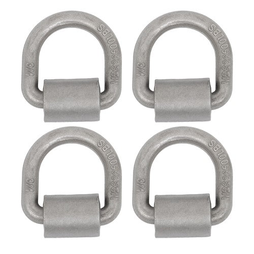 Solid Spare 4 Pack 3/4" Weld On Forged D Ring with Welding Clip 26,500lbs Fracture Strength