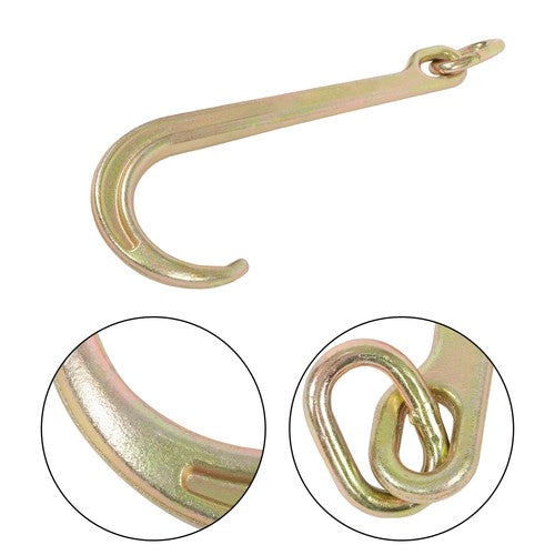 Solid Spare 15 Inch J Hook 5400 lbs G70 Roll Back Clevis for Tow Chain Truck and Trailer