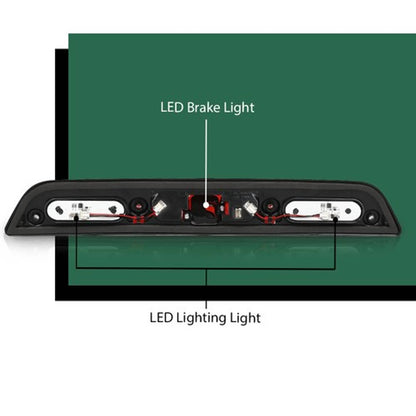 Solid Spare Fit For 2017-2021 F-250 F-350 Super Duty LED 3rd Brake Tail Light w/Camera Hole