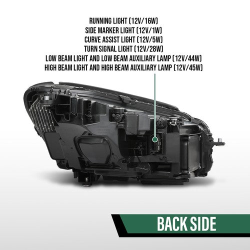 Solid Spare LED Headlight Left Side Fit For 2018-2021 Mercedes-Benz S Class W222 S560 S63