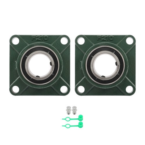 Solid Spare 2PCS UCF210-32 with seat bearing 2" hole 4 Bolt Solid Base Self-Aligning