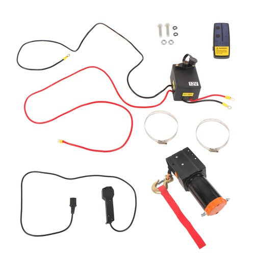 Solid Spare 2500 lbs Electric Winch 50ft Synthetic Rope 12VDC/1.2HP Wireless & Wired Remote