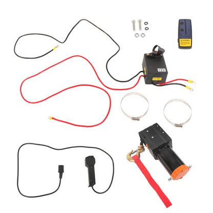 Solid Spare 2500 lbs Electric Winch 50ft Synthetic Rope 12VDC/1.2HP Wireless & Wired Remote