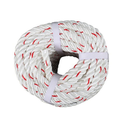Solid Spare 1/2 'X 120'High Strength Braided Rope Breaking Strength 1160 Pounds White Red