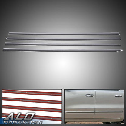 Solid Spare 4pcs Body Side Molding Trim Chrome Fit For 19-21 Dodge Ram 1500 Crew Cab