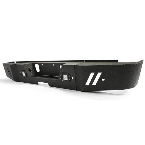 Solid Spare Fits 2015-2019 GMC Sierra 2500HD/3500HD Black Steel Rear Bumper with LED lights