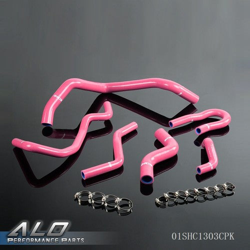 Solid Spare Pink Fit For 92-00 Honda Civic 1.6L SOHC D15 D16 EG EK Silicone Radiator Hose
