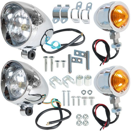 Solid Spare For Motorcycle Chrome Passing Driving Spot Fog Lamp Turn Signal Light