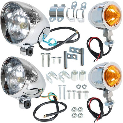 Solid Spare For Motorcycle Chrome Passing Driving Spot Fog Lamp Turn Signal Light