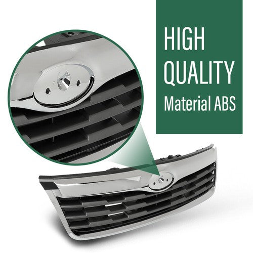 Solid Spare Fit For 2009-2010 Subaru Forester Front Upper Bumper Grille Grill Black Chrome