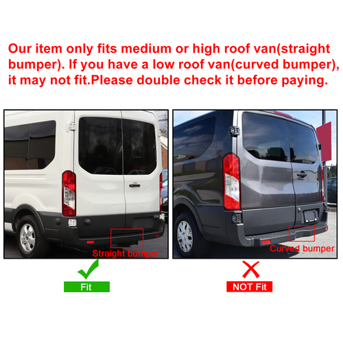 Fit 2015-2022 Ford Transit Pass Van 150 250 350 Rear Bumper Cover Top Pad