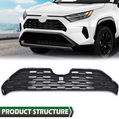 Solid Spare Fit For 2019-2022 Toyota RAV4 Front Center Bumper Grille Grill w/ Radar Holes