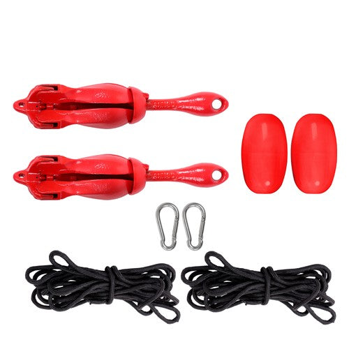 Solid Spare Marine Kayak Anchor Kit 3.3 lb Folding Grapnel Anchor Kit Boat Anchor 2 Pack