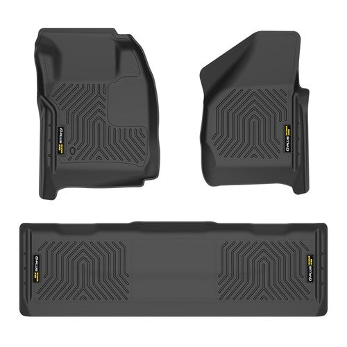 Solid Spare All Weather TPE Floor Mats Liners Fit For 2008-2010 Ford F250/F350/F450 Crew Cab