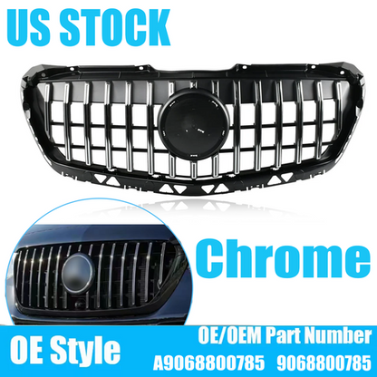 GT Style Front Grille Chrome For 2014-2018 Mercedes Benz Sprinter W906 2500 3500