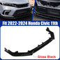 Fit 2022-2024 Honda Civic LX EX Si Gloss Black Front Bumper Lip Splitter 3PCS