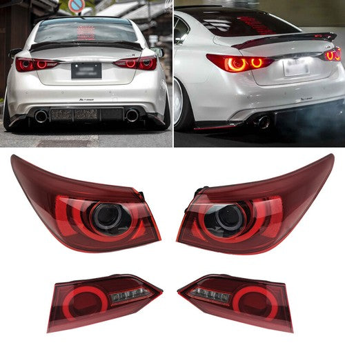 For 2014-2017 Infiniti Q50 Skyling V37 400R Style LED Tail Lights Turn Signal