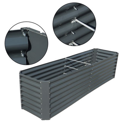 Solid Spare 8x2x2 Ft Metal Raised Garden Beds Metal Planter Box Easy Assembl