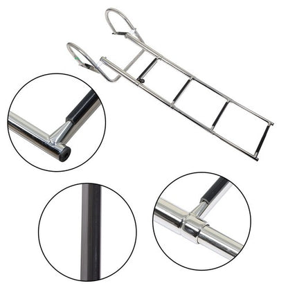Solid Spare 1PC 4 Step Stainless Steel Telescoping Boat Ladder with Pedal & Hand Railing