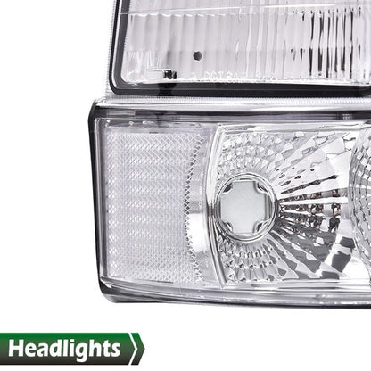 Solid Spare LED DRL Headlights Bumper Lamps Chrome Fit For 92-96 Ford F150 F250 F350 Bronco
