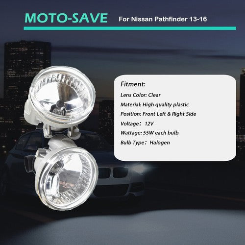 Solid Spare Fog Light Assembly For Nissan Pathfinder 13-16 26915-3JA0A Right+Left w/Switch