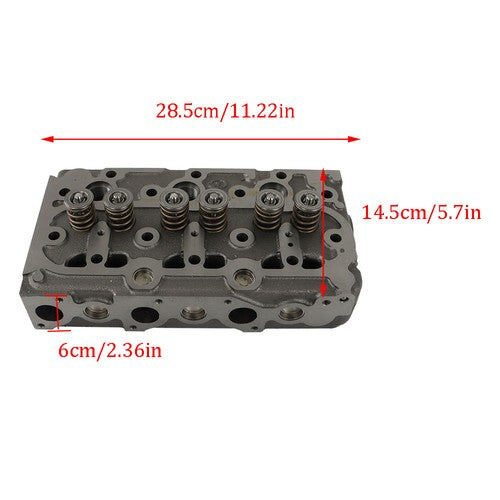 Solid Spare Complete Cylinder Head Assy Valves & Full Gasket Set for Kubota D750 Engine