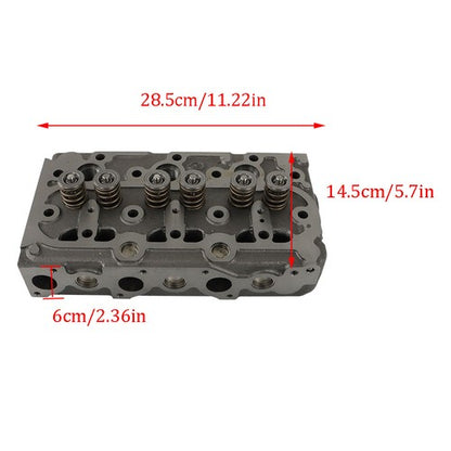 Solid Spare Complete Cylinder Head Assy Valves & Full Gasket Set for Kubota D750 Engine