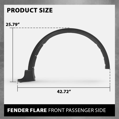 Solid Spare Front Right Side Fender Flare Wheel Arch Molding Fit For 2020-2024 Ford Escape
