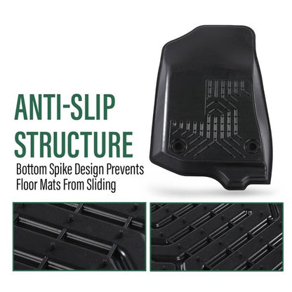 Solid Spare TPE Floor Mats Fit For 18-2023 Jeep Wrangler JL Unlimited All Weather Car Liners