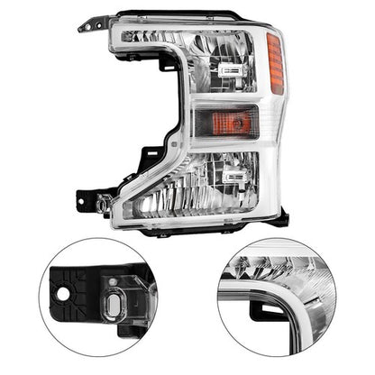 Solid Spare 1PCS LH Headlight Assembly Fit For Ford F250 F350 F450 2020-2022 Halogen Chrome
